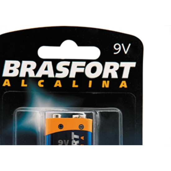 Pilha Alcalina Brasfort Bateria 9V Pilha Alcalina Brasfort Bateria 9V