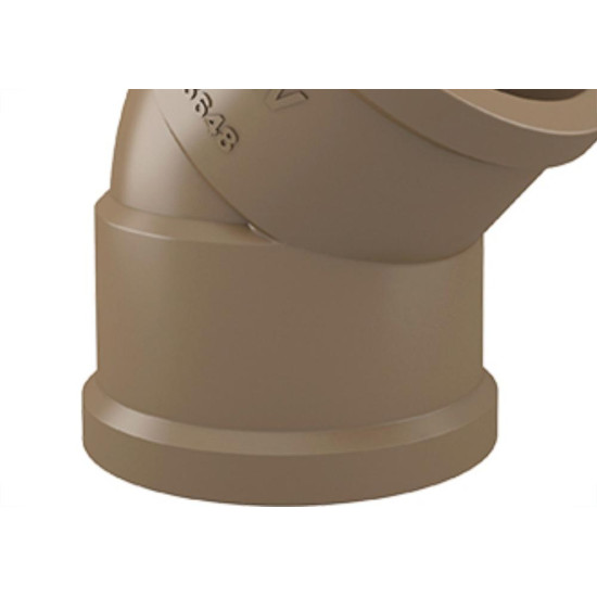 Cotovelo Fortlev PVC Liso Liso L 2 X45 Marrom