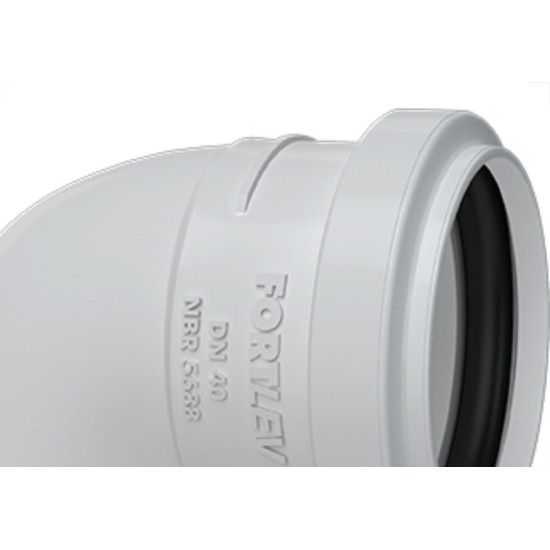 Cotovelo Esgoto Fortlev 40X90 C/Anel - Kit C/25 Unidades