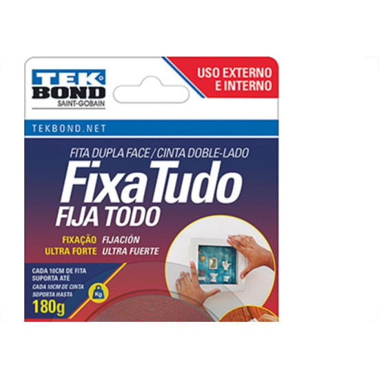 Fita Dupla-Face Tekbond F.Tud Extensao 12Mmx2 Fita Dupla-Face Tekbond F.Tud Extensao 12Mmx2