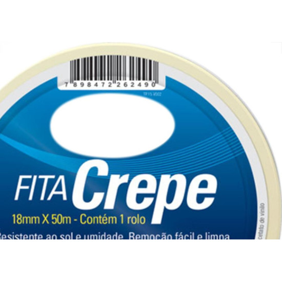 Fita Crepe Tekbond 18Mm X 50Mt - Kit C/5 Unidades Fita Crepe Tekbond 18Mm X 50Mt - Kit C/5 Unidades