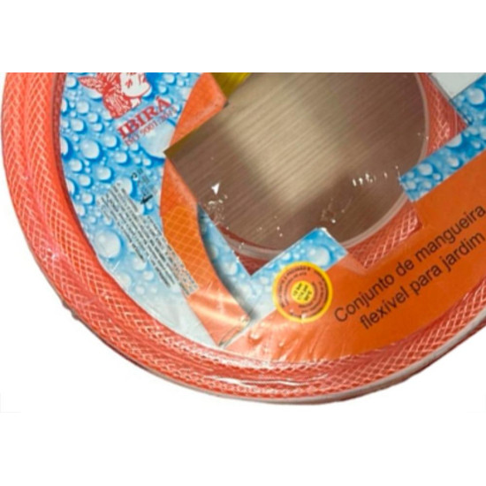 Mangueira Malha trançada Laranja Ibira Conjunto 30Mt