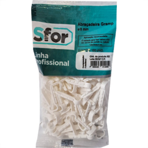 Fixa Grampo Abracadeira N.8 C/100 Sfor Fixa Grampo Abracadeira N.8 C/100 Sfor