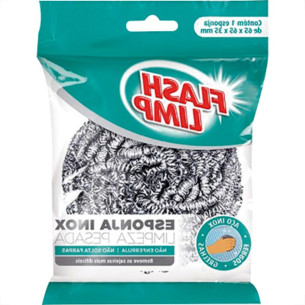 Esponja Limpeza Pesada Flashlimp 1409 - Kit C/10 Unidades