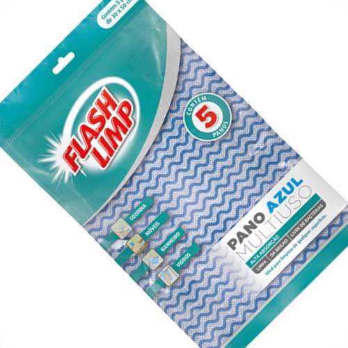 Pano Multiuso Flash Limp Azul C/5