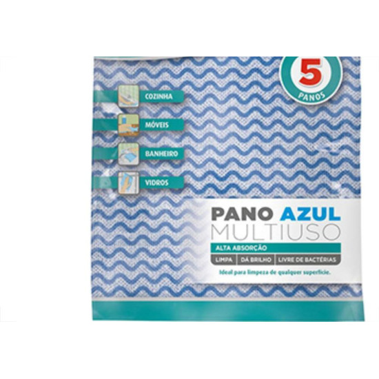 Pano Multiuso Flash Limp Azul C/5