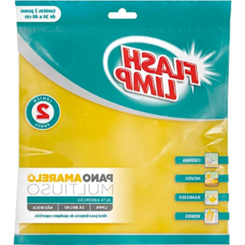 Pano Multiuso Flashlimp Amarelo C/2 4540 Pano Multiuso Flashlimp Amarelo C/2 4540