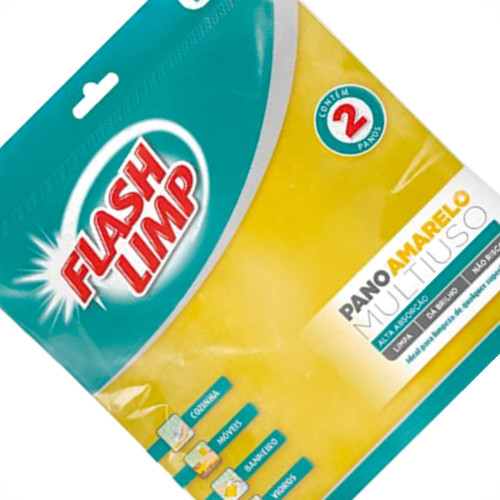 Pano Multiuso Flashlimp Amarelo C/2 4540 Pano Multiuso Flashlimp Amarelo C/2 4540