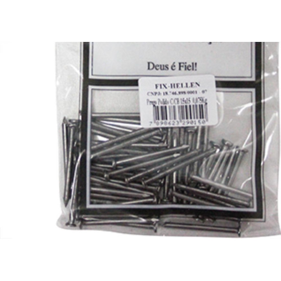 Prego Polido C/Cabeça 15X15 (2,40X34mm) 75Grs - Kit C/10 Pacotes Prego Polido C/Cabeça 15X15 (2,40X34mm) 75Grs - Kit C/10 Pacotes