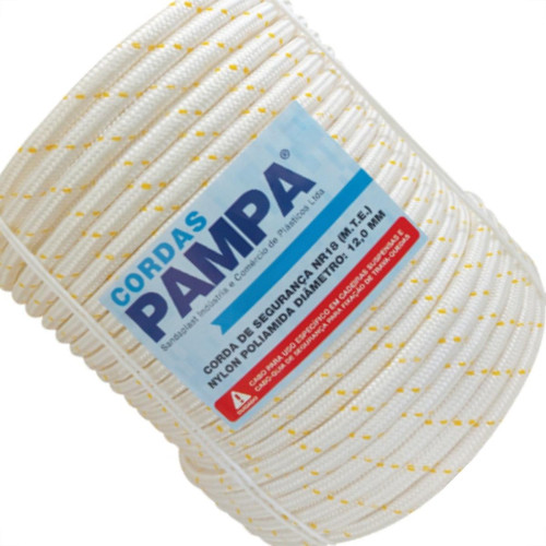 Corda Branco 3 Capa Tipo Bombeiro 12Mm Rl100 Corda Branco 3 Capa Tipo Bombeiro 12Mm Rl100