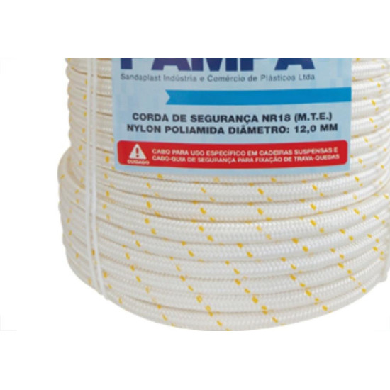 Corda Branco 3 Capa Tipo Bombeiro 12Mm Rl100 Corda Branco 3 Capa Tipo Bombeiro 12Mm Rl100