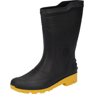 Bota Galocha Grendene Preto/Amarelo Cano Medio N.44