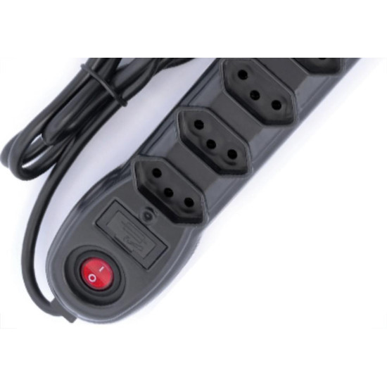 Filtro Linha Megatron 5 Tomada Bivolt Preto Filtro Linha Megatron 5 Tomada Bivolt Preto