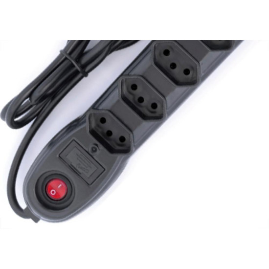 Filtro Linha Megatron 6 Tomada Bivolt Preto Filtro Linha Megatron 6 Tomada Bivolt Preto