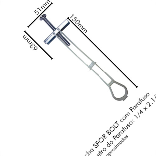 Bucha Drywall Sforbolt 1/4 C/100 C/Par Bucha Drywall Sforbolt 1/4 C/100 C/Par