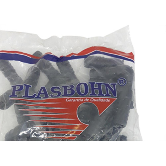 Cotovelo Plasbohn Duplo 1/2 Preto - Kit C/25 Unidades