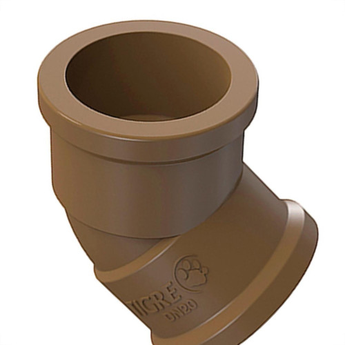 Cotovelo Tigre PVC Liso Liso K 1.1/2 X 45 Marrom