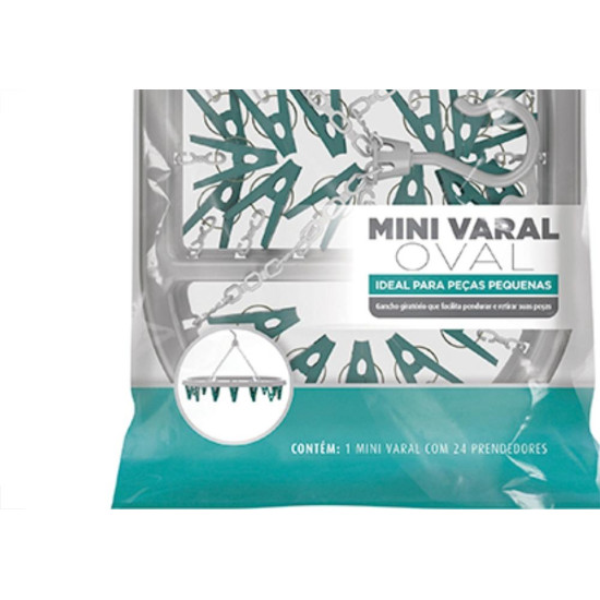 Varal Mini C/24 Prend.Oval Flash 6803 Varal Mini C/24 Prend.Oval Flash 6803