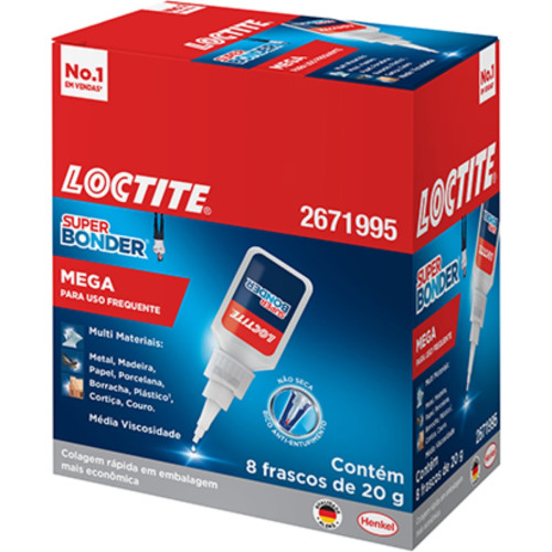 Cola Super Bonder 20G Mega - Kit C/8 Unidades