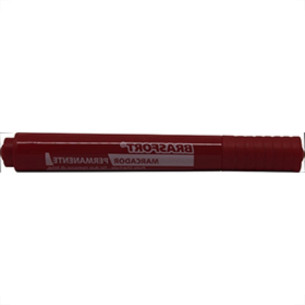 Caneta P/Marcacao ''Pincel'' Brasfort Verm - Kit C/12 Unidades