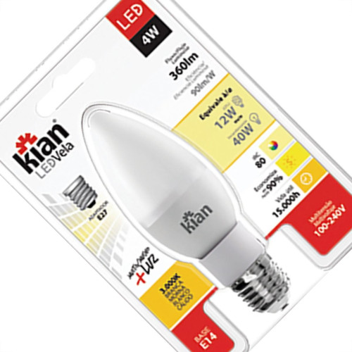 Lampada Led Vela Cl 4,0W 3000K E14-27 Kian
