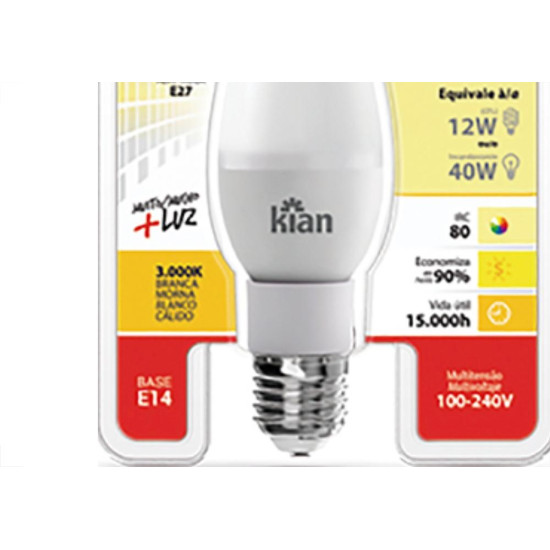 Lampada Led Vela Cl 4,0W 3000K E14-27 Kian