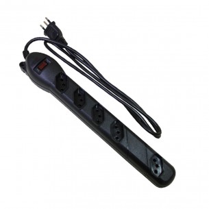 Filtro Linha Qualitronix 5 Tomada  Bivolt Preto