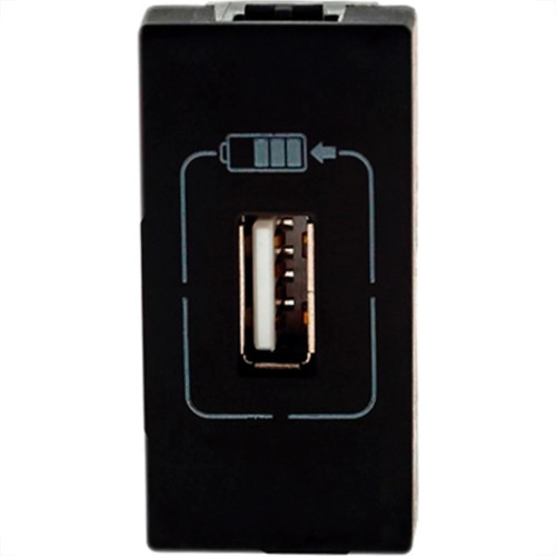 Modulo Pial Plus+ Preto 1Tomada  Usb 1100Ma88Pt