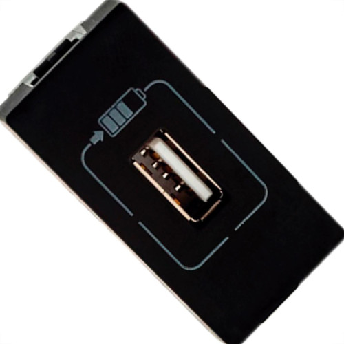 Modulo Pial Plus+ Preto 1Tomada  Usb 1100Ma88Pt