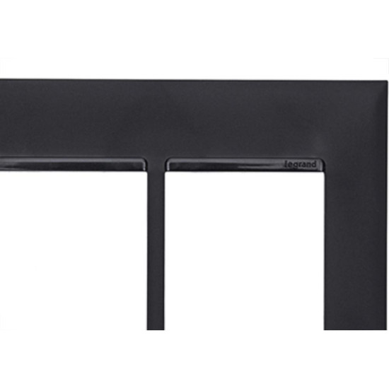 Espelho Placa Pial Plus+ Preto 4X4 6Mod.Horz 618516Pt