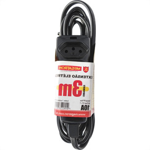 Extensao Megatron Pp 0,75 03Mt 2P+T10A Preto 