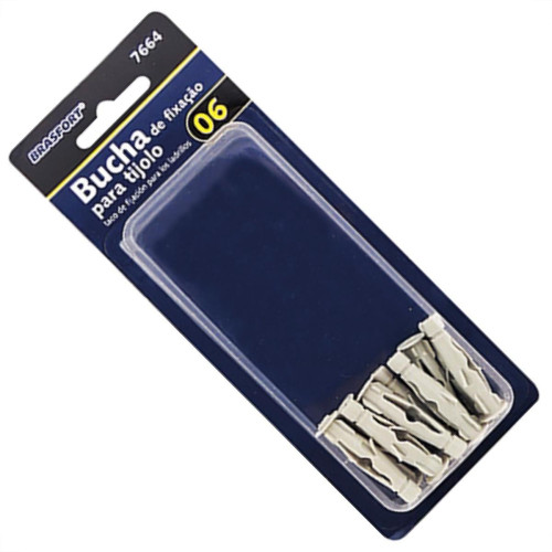 Cartela Brasfort Bucha Fixacao N.06 C/10 7664 Cartela Brasfort Bucha Fixacao N.06 C/10 7664