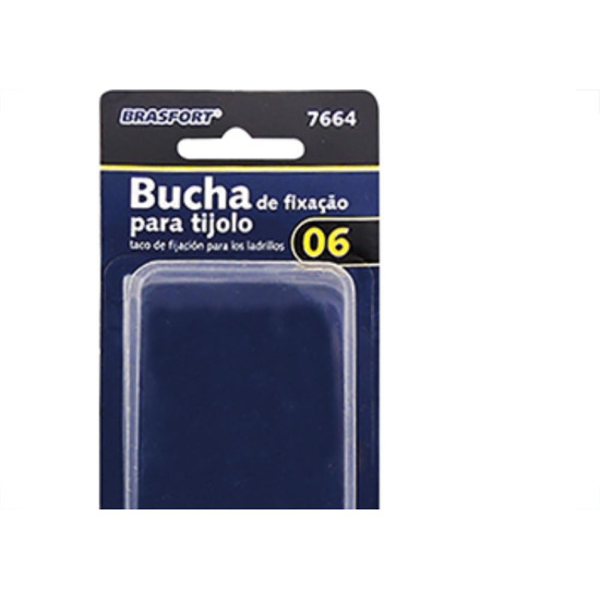 Cartela Brasfort Bucha Fixacao N.06 C/10 7664 Cartela Brasfort Bucha Fixacao N.06 C/10 7664