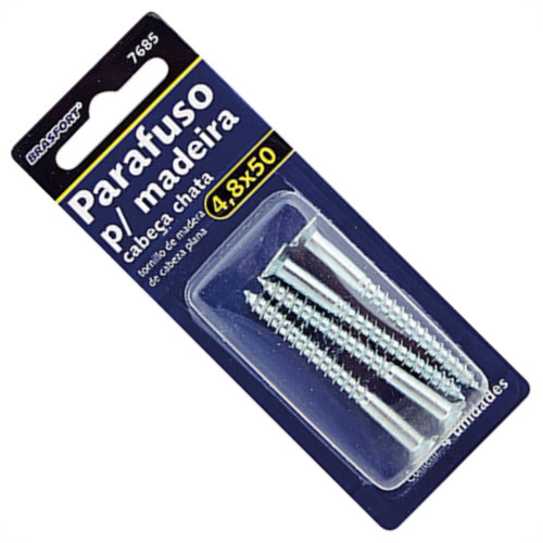 Cartela Brasfort Parafuso Mad Chata 4,8X50 C/4 Cartela Brasfort Parafuso Mad Chata 4,8X50 C/4