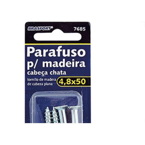 Cartela Brasfort Parafuso Mad Chata 4,8X50 C/4 Cartela Brasfort Parafuso Mad Chata 4,8X50 C/4