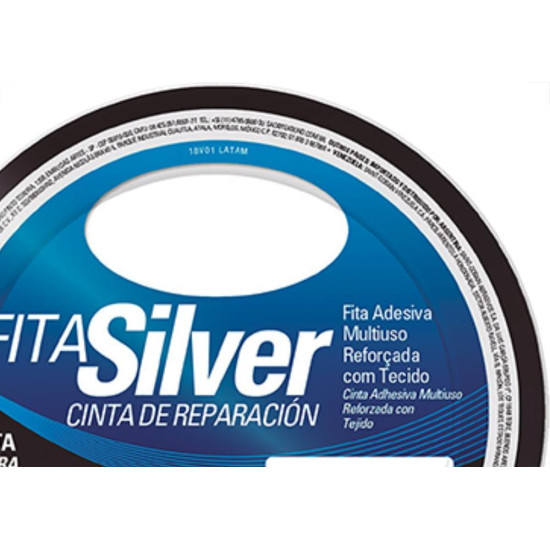 Fita Silver Tape Tekbond Preta 48Mmx05Mt