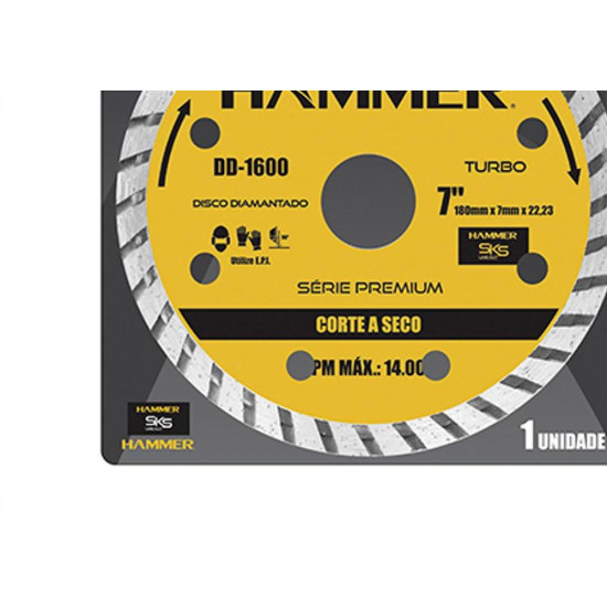 Disco Diam Hammer Turbo 7 X 180Mm