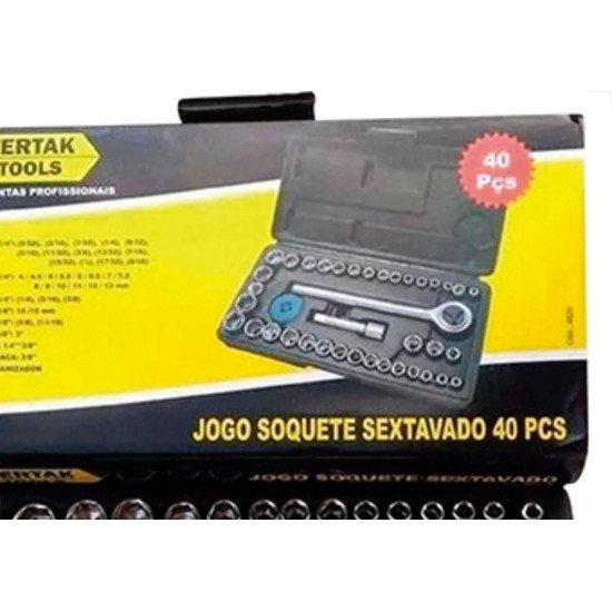 Jogo Soquete Fertak C/Catraca 40Pc