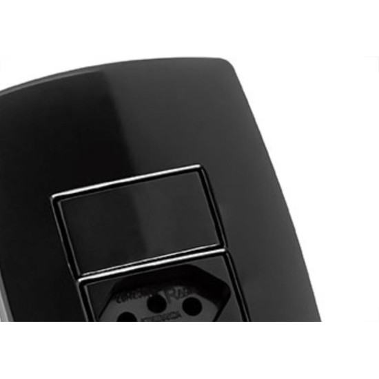 Conjunto Rad Modular Preto 1804121 1S+1Tomada 10A