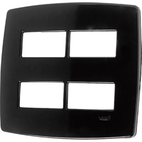 Espelho Placa Radial Modular Preto 4X4 4Mod Dist 4008