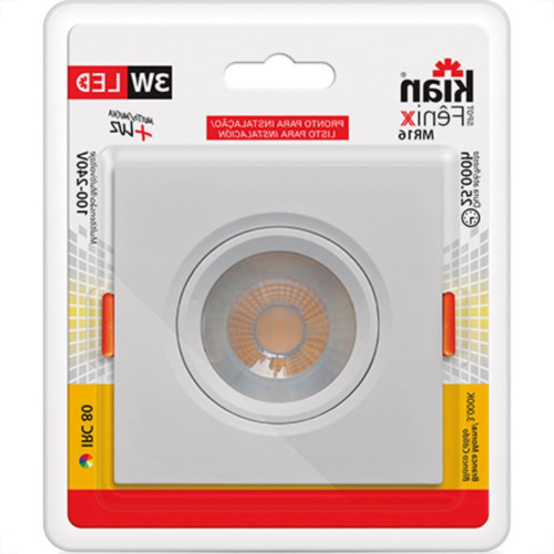 Spot Emb.03W Led 3000K Quad Kian Spot Emb.03W Led 3000K Quad Kian