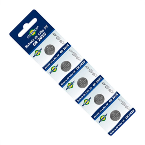 Pilha Bateria Litio 3V Cr2025 Brasfort C/5 Pilha Bateria Litio 3V Cr2025 Brasfort C/5