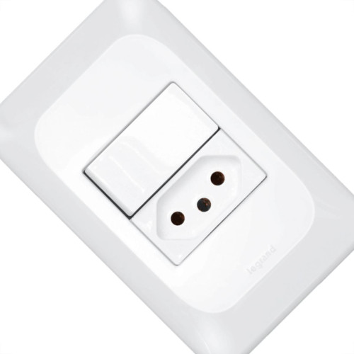 Kit C/5 - Conjunto Pial Pop 1Simp+1Tomada 10A Lgx103 Branco