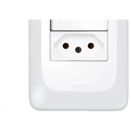 Kit C/5 - Conjunto Pial Pop 1Simp+1Tomada 10A Lgx103 Branco