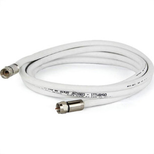 Fio Coaxial Kit Rgc06 C/Conector Branco 05Mt