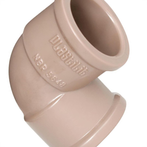 Cotovelo Plastilit PVC Liso Liso 3X90 Marrom