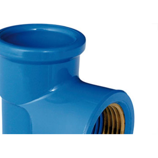 Tee Azul Plastilit 3/4 X 1/2 - Kit C/20 Unidades Tee Azul Plastilit 3/4 X 1/2 - Kit C/20 Unidades