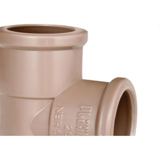 Tee Plastilit Lll 1/2 Marrom - Kit C/50 Unidades