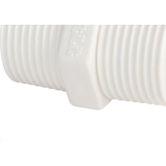 Niple Plastilit Rr 1/2 X 1/2 Branco - Kit C/50 Unidades