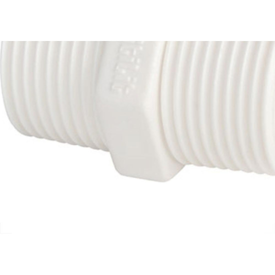 Niple Plastilit Rr 3/4 X 3/4 Branco - Kit C/50 Unidades